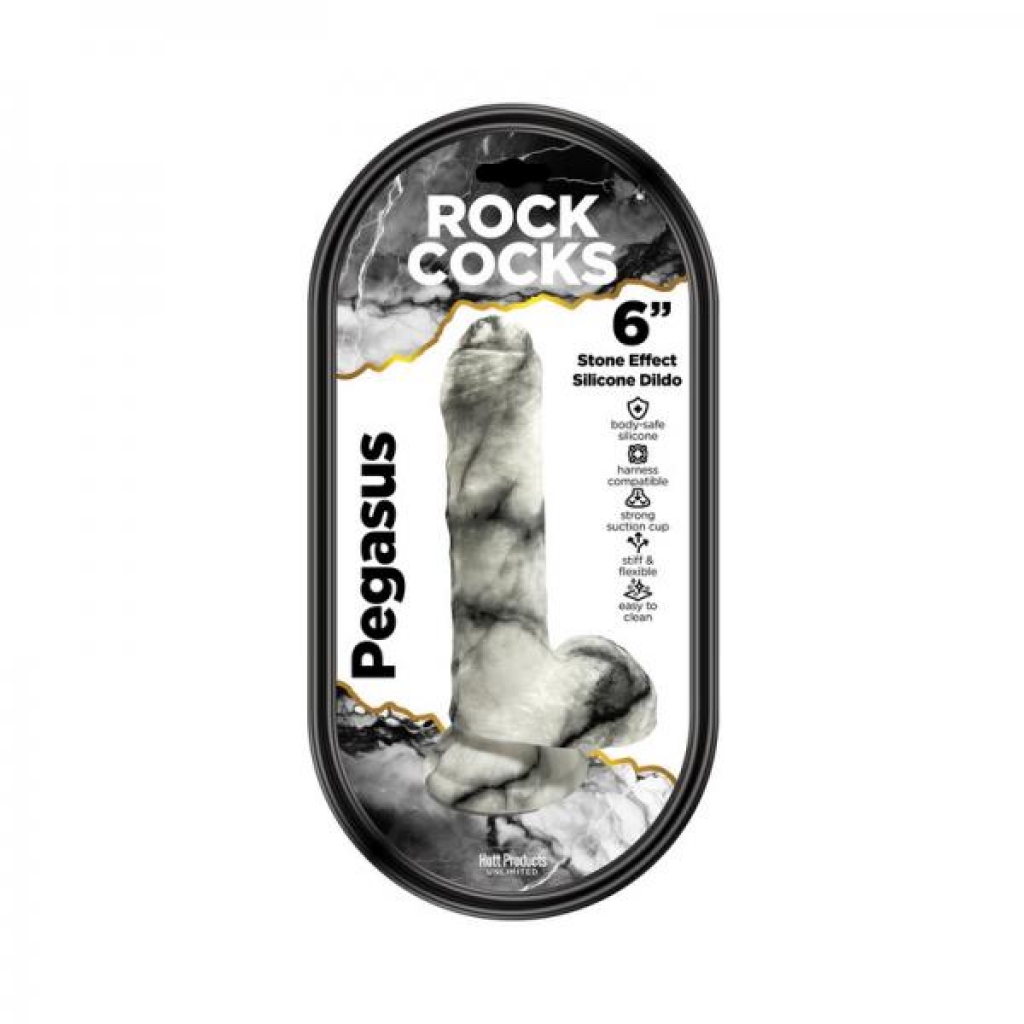 Rock Cocks Pegasus Marble Silicone Dildo 6 In. - Realistic Dildos & Dongs