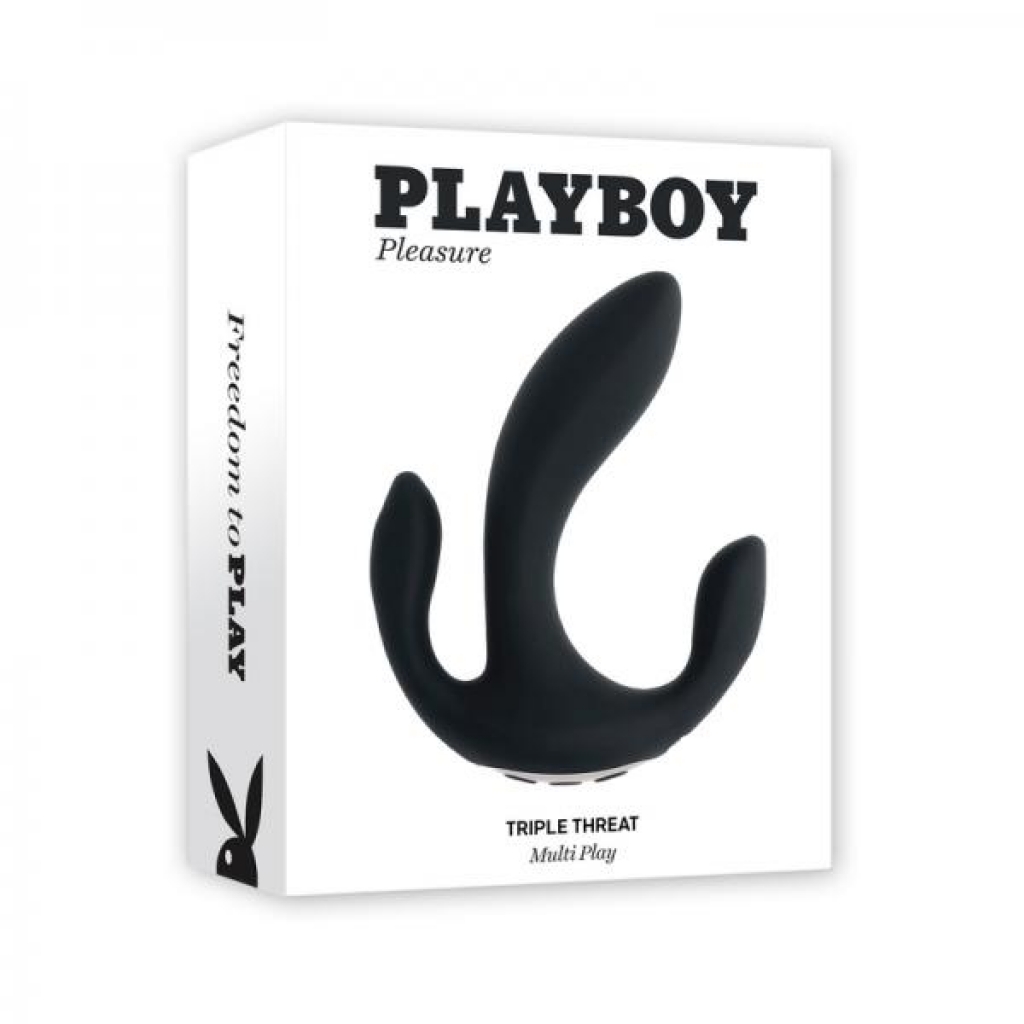 Playboy Triple Threat Rechargeable Come Hither Vibe Silicone 2am - Modern Vibrators