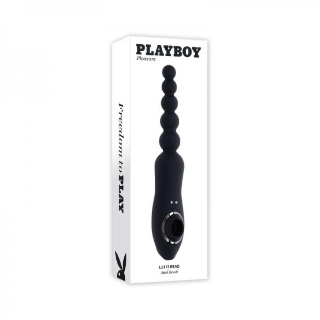Playboy Let It Bead Rechargeable Flexible Dual-ended Anal Vibe With Suction - Clit Suckers & Oral Suction