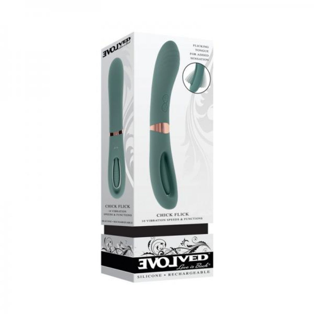 Evolved Chick Flick Rechargeable Vibrator With Flicker Silicone Mint - G-Spot Vibrators