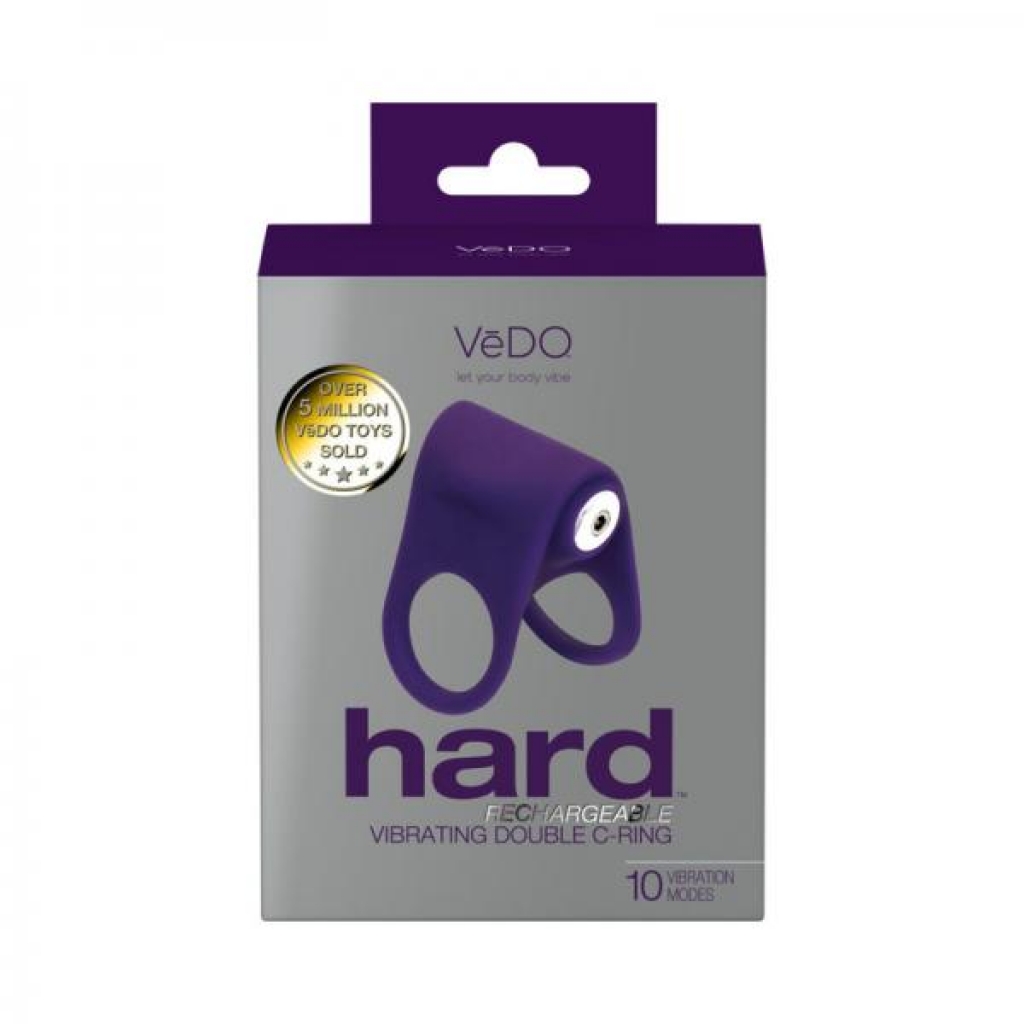 Vedo Hard Rechargeable C-ring Purple - Couples Vibrating Penis Rings