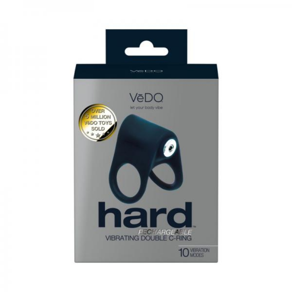 Vedo Hard Rechargeable C-ring Black - Couples Vibrating Penis Rings