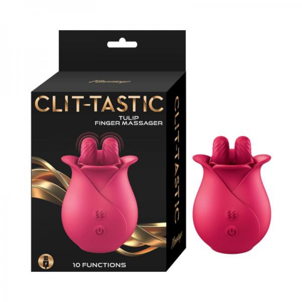 Clit-tastic Tulip Finger Massager Red - Clit Cuddlers