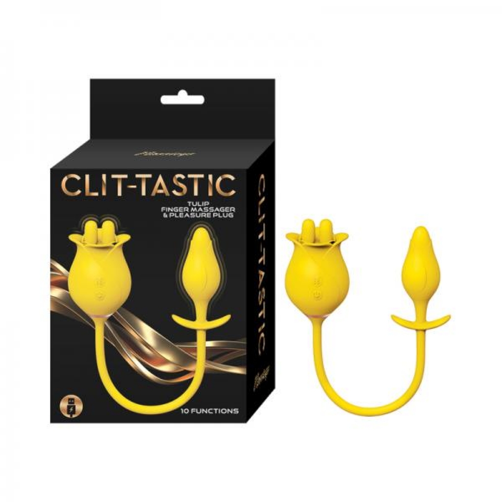 Clit-tastic Tulip Finger Massager & Pleasure Plug Yellow - Anal Plugs