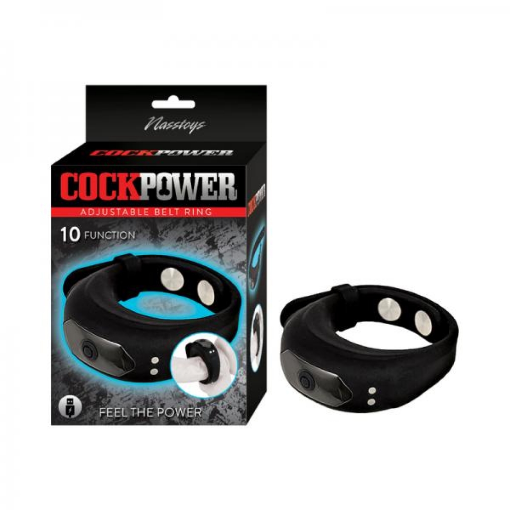Cockpower Adjustable Belt Ring Black - Adjustable & Versatile Penis Rings