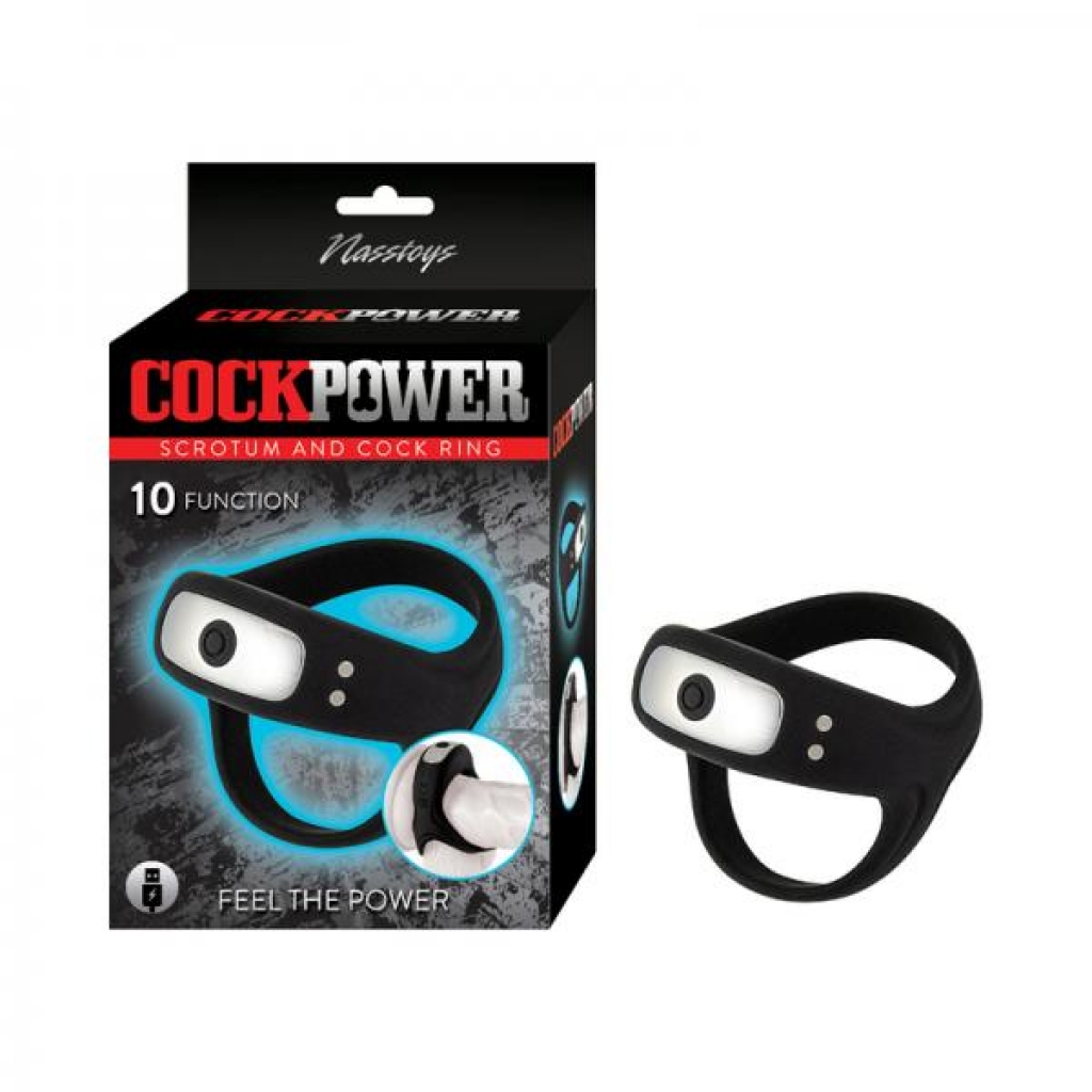 Cockpower Scrotum And Cock Ring Black - Mens Cock & Ball Gear