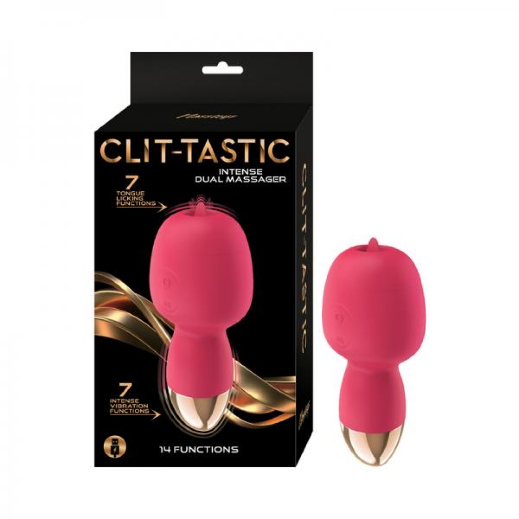 Clit-tastic Intense Dual Massager Coral - Palm Size Massagers