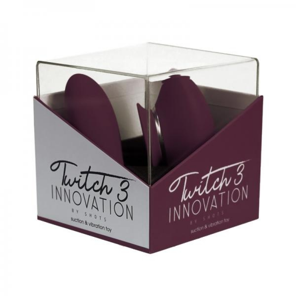 Twitch 3 Silicone Rechargeable Vibrator & Suction Burgundy - Clit Suckers & Oral Suction
