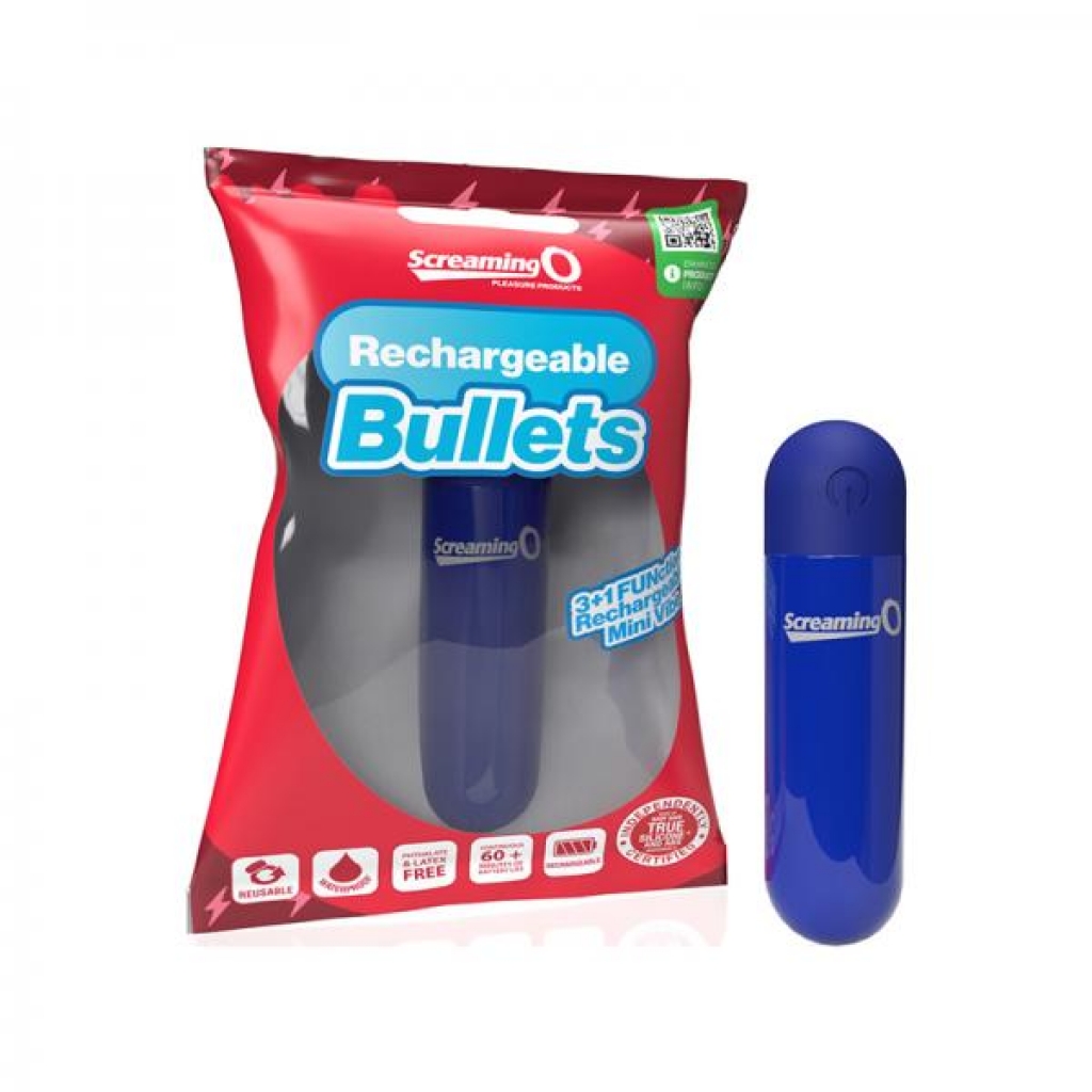 Screaming O Rechargeable Bullets Blue - Bullet Vibrators