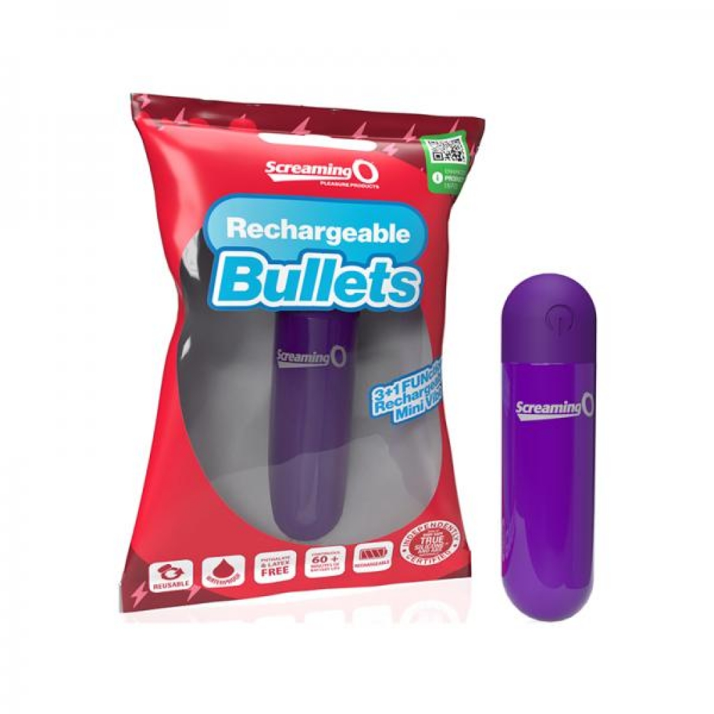 Screaming O Rechargeable Bullets Purple - Bullet Vibrators
