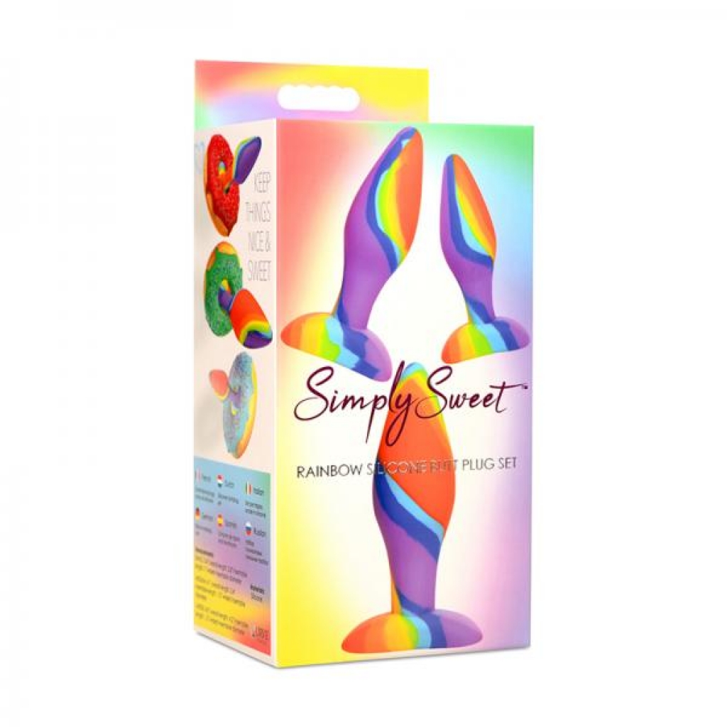 Simply Sweet Rainbow Silicone Butt Plug 3-piece Set - Anal Trainer Kits