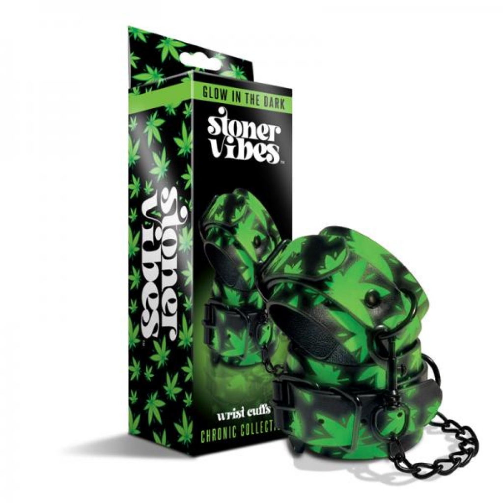 Stoner Vibes Chronic Collection Glow In The Dark Wrist Cuffs - Handcuffs