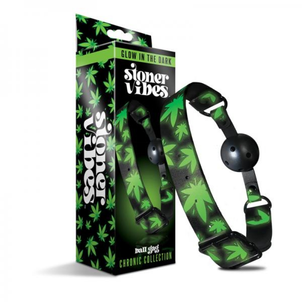Stoner Vibes Chronic Collection Glow In The Dark Breathable Ball Gag - Ball Gags