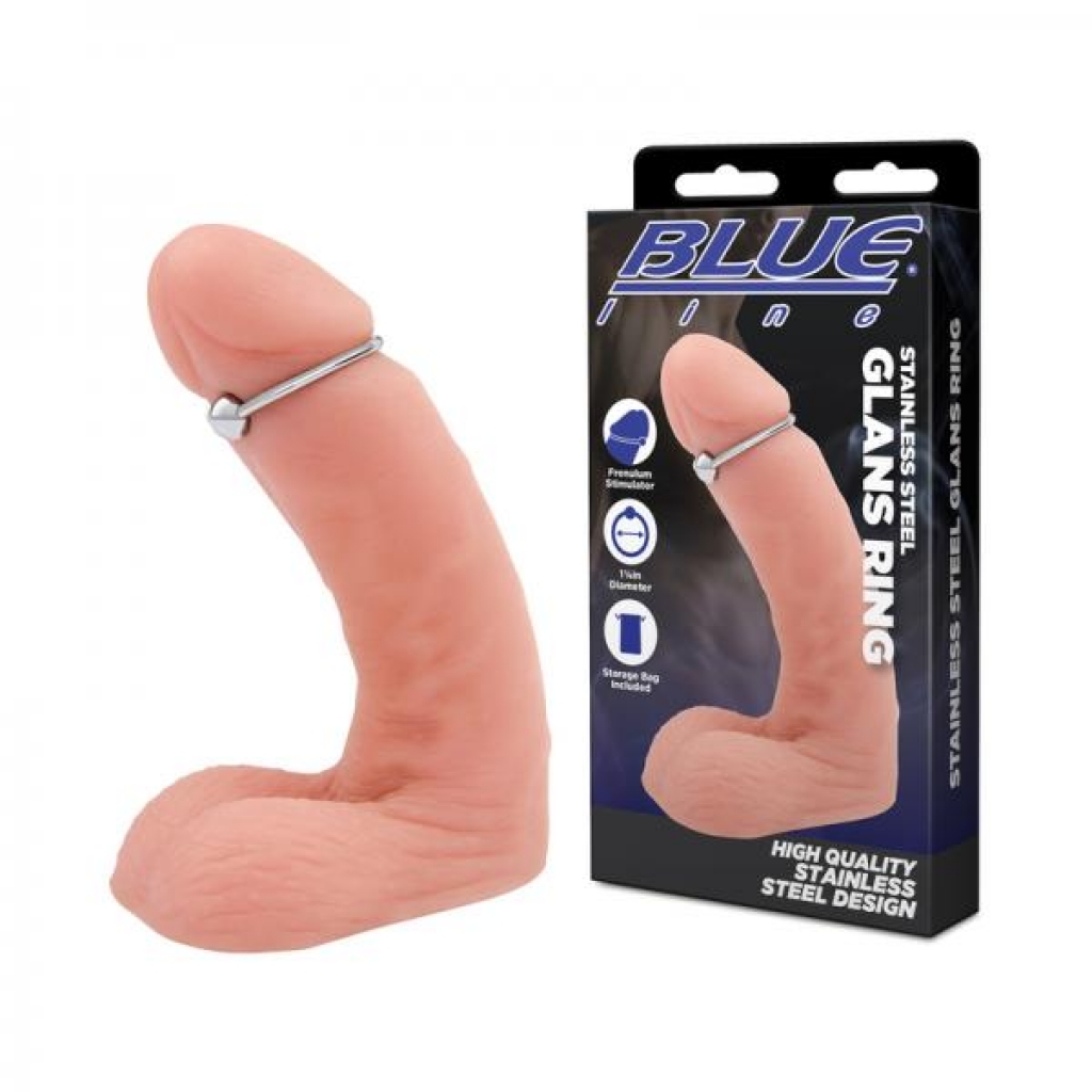 Blue Line Stainless Steel Glans Ring - Classic Penis Rings