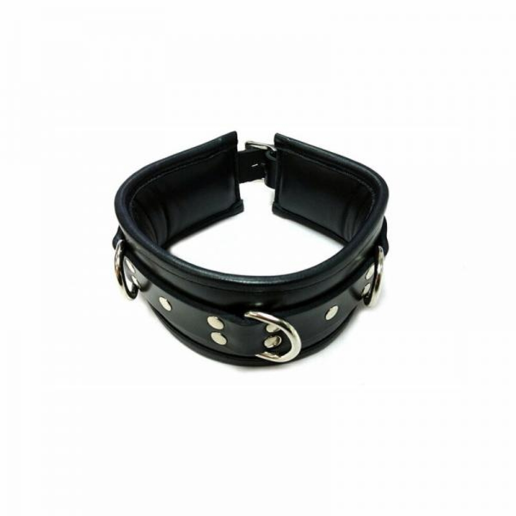 Rouge Leather Padded Collar Black/black - Collars & Leashes