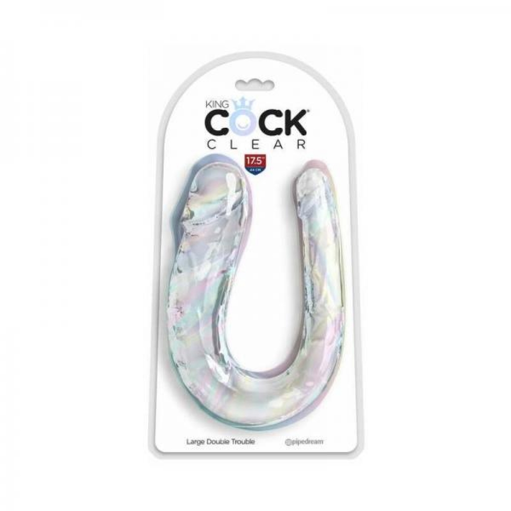 King Cock Clear Large Double Trouble - Double Dildos