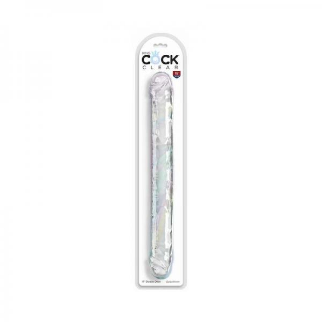 King Cock Double Dildo 18 In. Clear - Double Dildos