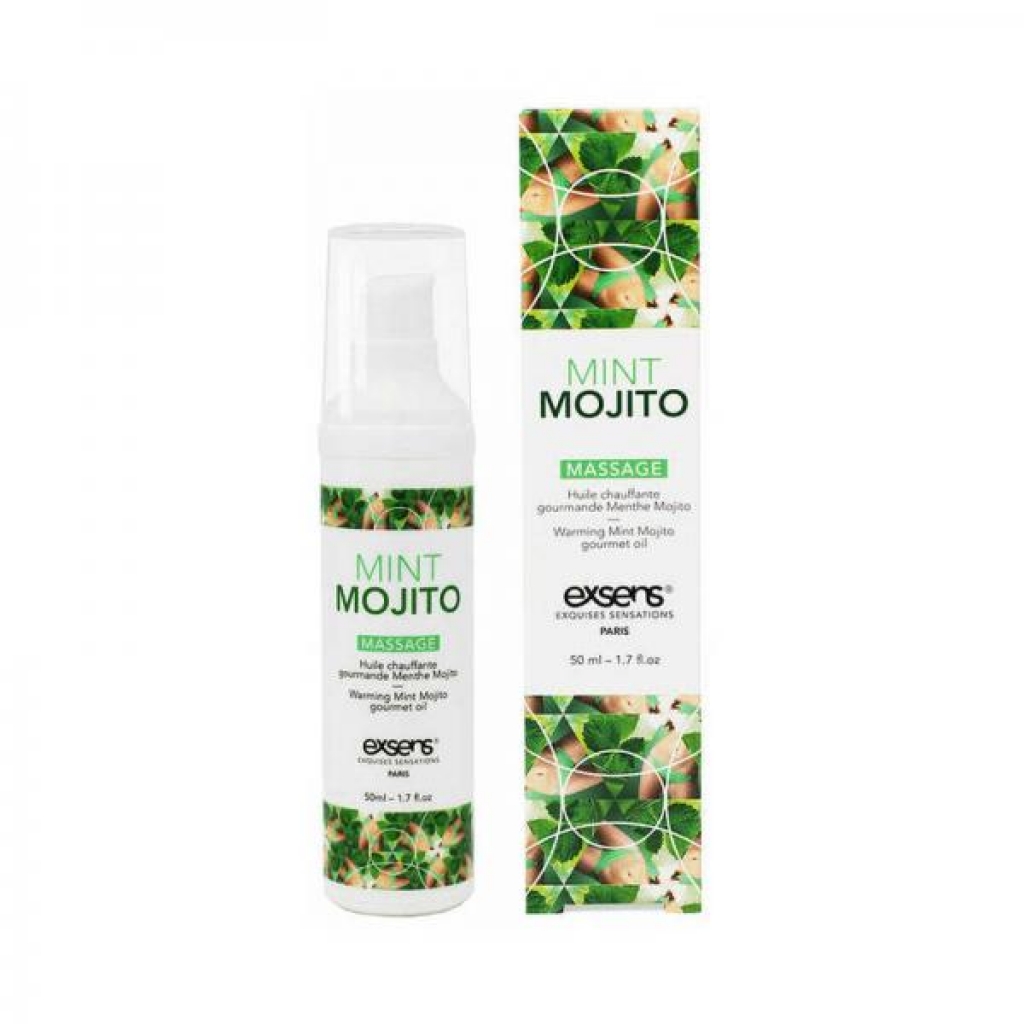 Exsens Warming Massage Oil Mint Mojito 1.7 Oz. - Sensual Massage Oils & Lotions