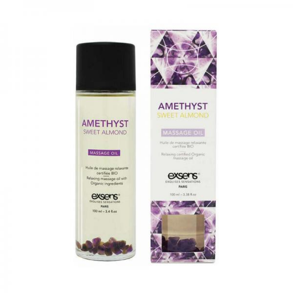 Exsens Massage Oil Amethyst Sweet Almond 3.4 Oz. - Sensual Massage Oils & Lotions