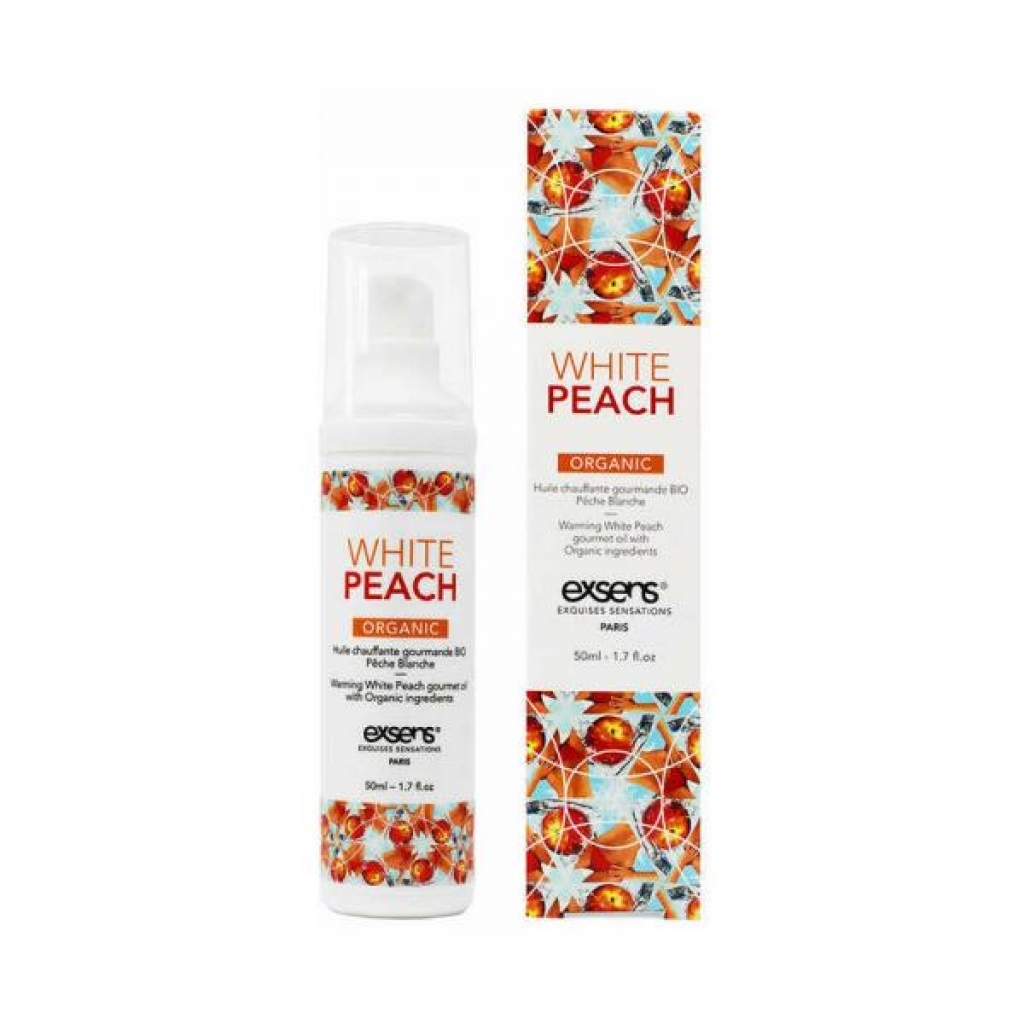 Exsens Warming Massage Oil White Peach 1.7 Oz. - Sensual Massage Oils & Lotions